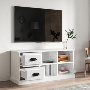 vidaXL Tv-meubel 102x35,5x47,5 cm bewerkt hout hoogglans wit