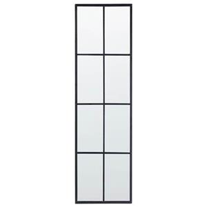 Beliani - Wandspiegel Schwarz Metall Rechteckig mit Schmalem Rahmen Fensteroptik Sprossenfenster Modern Wohnzimmer Schlafzimmer Flur Esszimmer