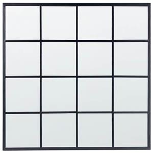 Beliani - Wandspiegel mit Rahmen Metall schwarz Fensteroptik quadratisch 78 x 78 cm Blesle - Schwarz
