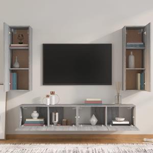 Vidaxl 4-tlg. Tv-schrank-set Grau-sonoma Holzwerkstoff