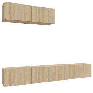 vidaXL TV-Schrank 3-tlg. TV-Schrank-Set Sonoma-Eiche Holzwerkstoff (3-St)