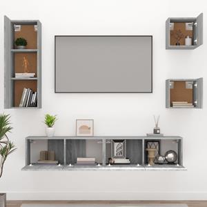 Vidaxl 5-tlg. Tv-schrank-set Grau Sonoma Holzwerkstoff