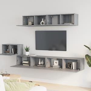 Vidaxl 5-tlg. Tv-schrank-set Grau Sonoma Holzwerkstoff