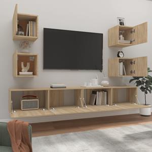 Vidaxl 6-tlg. Tv-schrank-set Sonoma-eiche Holzwerkstoff