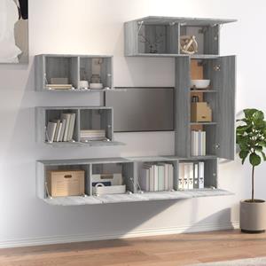 Vidaxl 6-tlg. Tv-schrank-set Grau Sonoma Holzwerkstoff