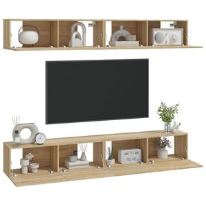 vidaXL Tv-wandmeubels 4 st 100x30x30 cm sonoma eikenkleurig