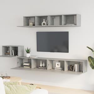 Vidaxl 5-tlg. Tv-schrank-set Betongrau Holzwerkstoff