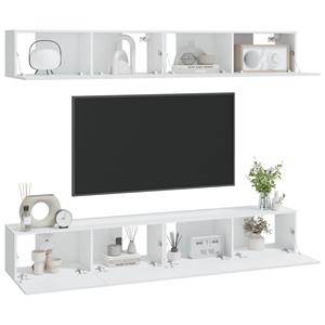 vidaXL Tv-wandmeubels 4 st 100x30x30 cm wit