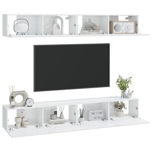 vidaXL Tv-wandmeubels 4 st 100x30x30 cm hoogglans wit