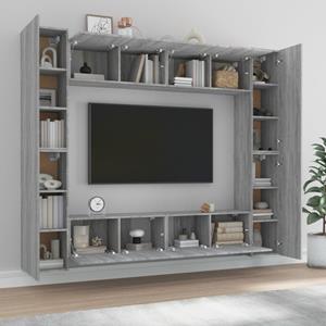 Vidaxl 8-tlg. Tv-schrank-set Grau Sonoma Holzwerkstoff