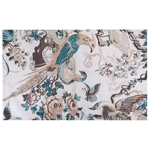 Beliani - Teppiche mehrfarbig aus Baumwolle Blätter Blumenmotiv 140 x 200 cm rustikal Boho - Bunt