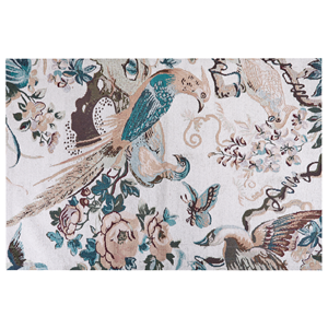 beliani Teppiche mehrfarbig aus Baumwolle Blätter Blumenmotiv 200 x 300 cm rustikal Boho - Bunt