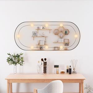 vidaXL Wandspiegel met LED's ovaal 40x90 cm glas