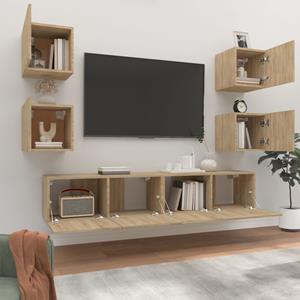 Vidaxl 6-tlg. Tv-schrank-set Sonoma-eiche Holzwerkstoff