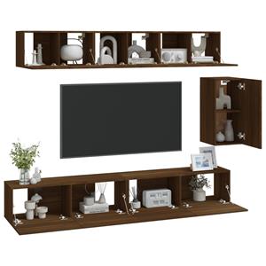 Vidaxl 6-tlg. Tv-schrank-set Braun Eichen-optik Holzwerkstoff