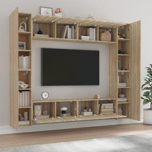 Vidaxl 8-tlg. Tv-schrank-set Sonoma-eiche Holzwerkstoff