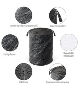 Sanilo Wäschekorb Granit, kräftige Farben, samtweiche Oberfläche, mit Deckel