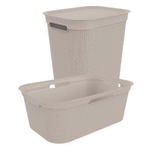 ROTHO Wäschekorb Set  Brisen Wäsche, Löcher an den Seiten ermöglicht Luftzirkulation innerhalb der Wäschebox