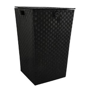 MSV Wäschebox Wäschekorb schwarz, Wäschesammler PP, 35x35x55,5 cm, schwarz, 60 L