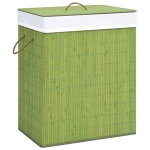 Möbelando Wäschetonne 3003215 (LxBxH: 33,5x43,5x65,5 cm), aus Bambus, Gewebe in Grün