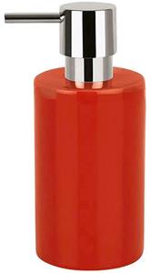 Spirella zeeppompje/dispenser Sienna - glans rood - porselein - 16 x 7 cm - 300 ml -