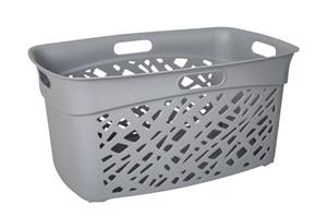 ONDIS24 Wäschekorb Wäschebox Aufbewahrungskorb cement grau, mit 4 Transportgriffen, belüftet