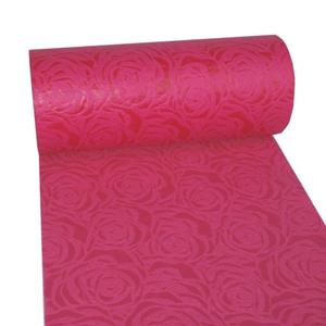 Deko AS Tischläufer Dekoflor 300mm x 25m Tischläufer Rosenmuster pink Deko Tischband mit