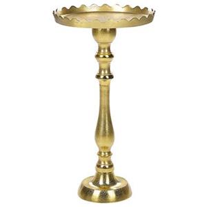 beliani Beistelltisch Gold Aluminium Rund 35 cm Antik-Optik mit Säulenfuß Glamourös Einbeinig Wohnzimmer Ausstattung Möbel Blumenständer - Gold