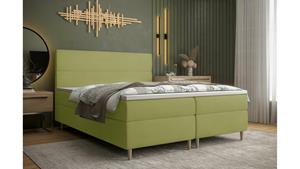 Stylefy Clematis Boxspringbett 160x200 cm Kunstleder SOFT Olive