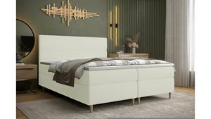 Stylefy Clematis Boxspringbett 160x200 cm Kunstleder SOFT Creme