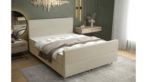 Stylefy Matthias Boxspringbett 140x200 cm Strukturstoff LARS Beige