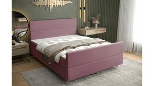 Stylefy Matthias Boxspringbett 160x200 cm Strukturstoff LARS Rosa