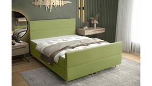 Stylefy Matthias Boxspringbett 140x200 cm Kunstleder SOFT Olive