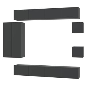 Vidaxl 8-tlg. Tv-schrank-set Schwarz Holzwerkstoff