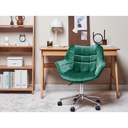 Beliani - Moderner Bürodrehstuhl höhenverstellbarer Sessel Samt Grün Labelle - Grün