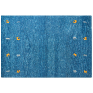 Beliani - Wollteppich Blau Western Tiermotiv Handgetuftet 160 x 230 cm Calti - Blau