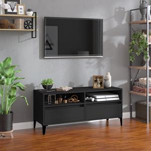 VidaXL Tv-meubel 100x34,5x44,5 cm bewerkt hout zwart