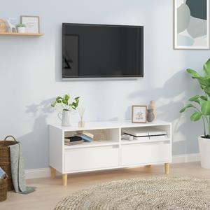 VidaXL Tv-meubel 100x34,5x44,5 cm bewerkt hout hoogglans wit