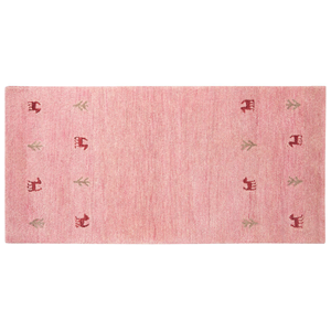 Beliani - Teppich rosa aus Wolle 80 x 150 cm Hochflor Westernmotiv Tiermuster weich Yulafi - Rosa