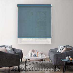 Madeco Manueel Lichtdoorlatend Rolgordijn Zink Blauw 210x190cm