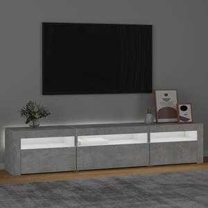 bonnevie TV-Schrank,TV-Möbel mit LED-Leuchten Betongrau 195x35x40 cm vidaXL
