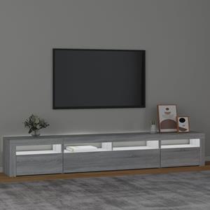 bonnevie TV-Schrank,TV-Möbel mit LED-Leuchten Grau Sonoma 240x35x40 cm vidaXL