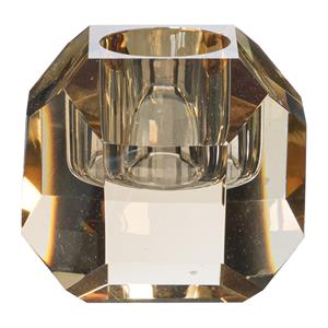 Xenos Dinerkaarshouder kristal - licht bruin - ø5x4.5 cm