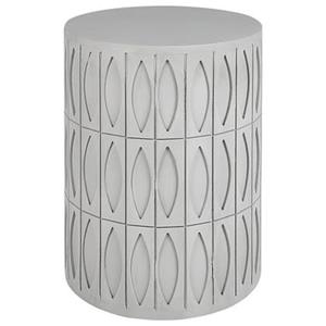 beliani Beistelltisch Hellgrau MDF-Platte ⌀ 45 cm Säulenform Rund Geometrisches Muster Rustikal Modern Wohnzimmer Diele Flur Schlafzimmer Esszimmer - Grau
