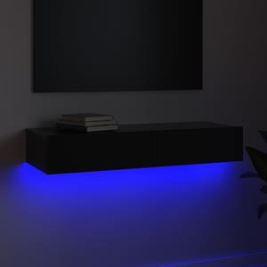 Vidaxl Tv-schrank Mit Led-leuchten Hochglanz-schwarz 90x35x15,5 Cm