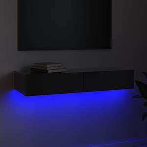 vidaXL TV-Schrank TV-Schrank mit LED-Leuchten Hochglanz-Grau 90x35x15,5 cm (1-St)