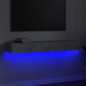 vidaXL Tv-meubel met LED-verlichting 120x35x15,5 cm betongrijs
