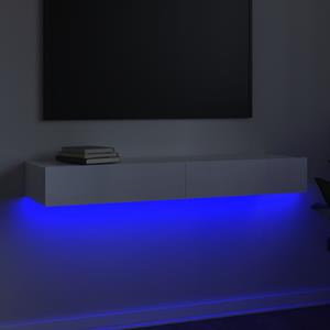 vidaXL TV-Schrank TV-Schrank mit LED-Leuchten Hochglanz-Weiß 120x35x15,5 cm (1-St)