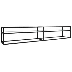 VIDAXL Tv-schrank Weiß Marmor-optik 220x40x40,5 Cm Hartglas