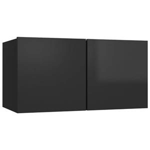 VIDAXL Tv-hengeschrank Hochglanz-schwarz 60x30x30 Cm